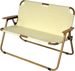 TRY & DO Loveseat Camping Chair for 2 Persons,Portable Double Seat Camping Chair with Wood Armrest,Outdoor Camping Bench Foldable for Patio Lawn Beach Park Indoor Outdoor Hiking,Hold up to 353 lbs