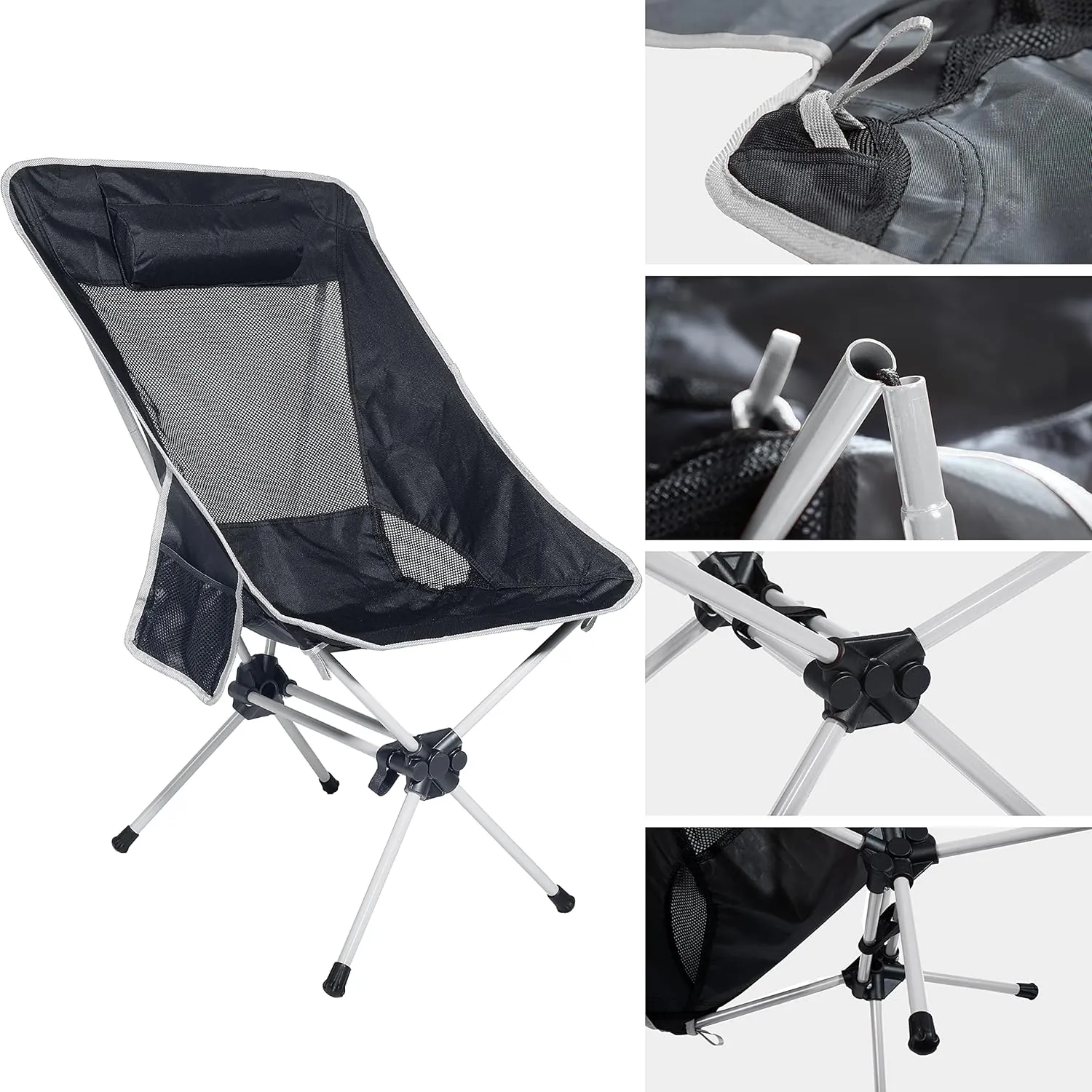 Ubon Camping Backpacking Chair Portable Folding Chairs with Carry Bag for Adults Hiking Camping Picnic