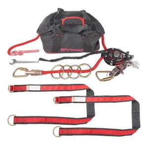 UFA40010 Wrangler Adjustable Horizontal Lifeline System, 100-Ft, Red/Black