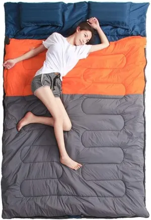 Ultralight Camping Double Sleeping Bag Winter Autumn Envelope Double Sleeping Bags Camping Couple Warm Bag