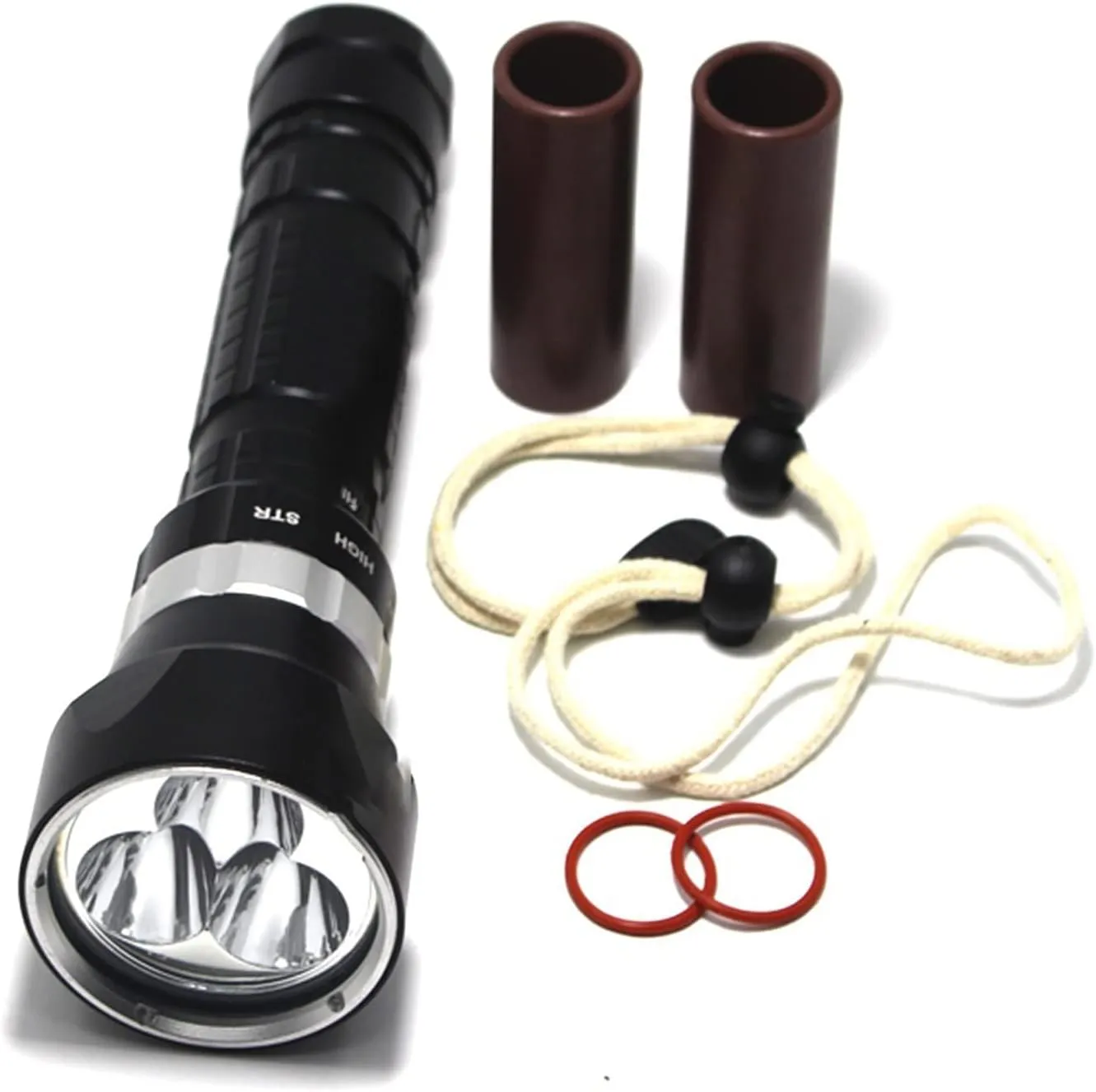 Underwater Lights 50W 3-Mode 8000 Lumen XM-L2 5 X L2 LED Diving Flashlight Torch 200M Underwater Waterproof LED Flash Light Lantern for Outdoor Exploration Under Water Sports (E 1)