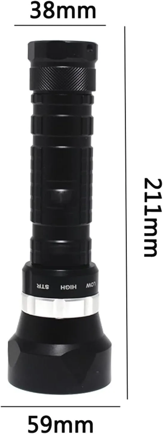 Underwater Lights 50W 3-Mode 8000 Lumen XM-L2 5 X L2 LED Diving Flashlight Torch 200M Underwater Waterproof LED Flash Light Lantern for Outdoor Exploration Under Water Sports (E 1)