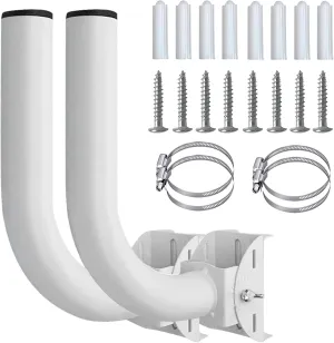 Universal Wireless Bridge Bracket Mount, J Pole Mount Accessory for Outside TV Antenna, Pole and Wall-Mounted Mount for Outdoor AP Access Point Client Bridge CPE(2 Pack)