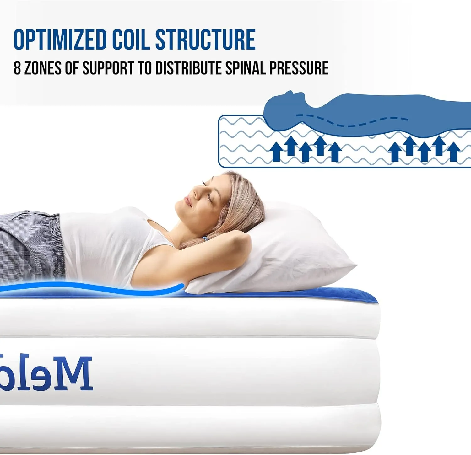 Upgrade Queen Air Mattress with Built-in Pump, Double High Blow Up Mattress for Home, Camping & Guest, 3 Mins Quick Inflate, Inflatable Air Bed with Water Resistant Flocked Top - 18 Inch