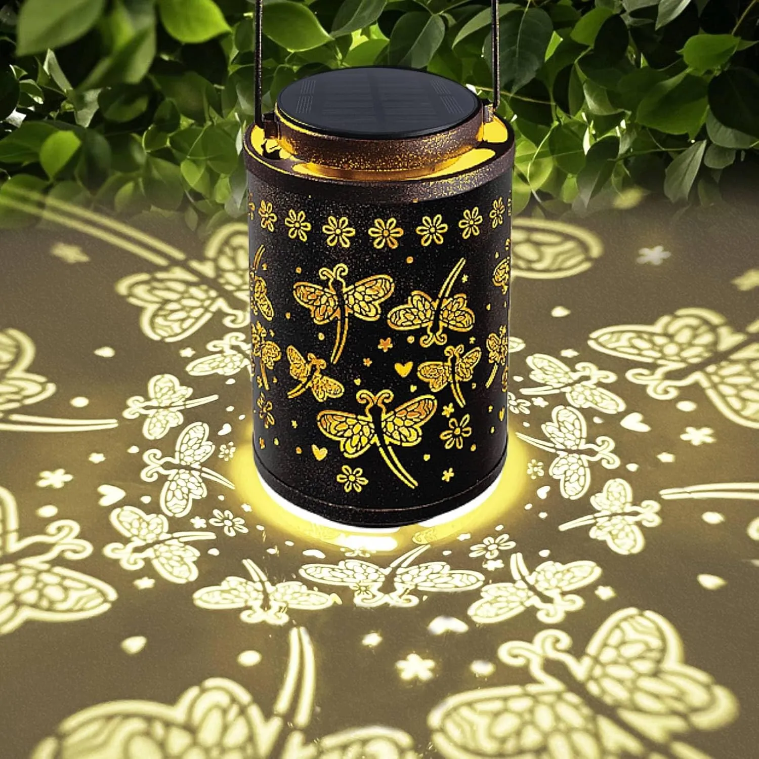 Upgraded Solar Lanterns Outdoor Waterproof Dragonfly Birthday Gifts for Women Mom Grandma - Metal Hanging Solar Lights for Outside Dragonfly Garden Decor for Yard, Patio, Porch & Pathway