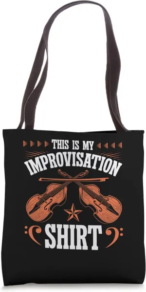 Upright Bass Jazz Improvisation Shirt, Double Bass Fiddle Tote Bag