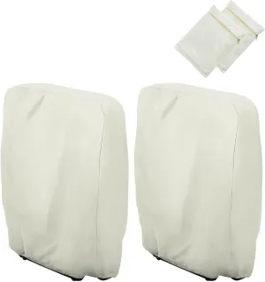 Uranshin Outdoor Folding Chair Covers 2PCS, Zero Gravity Chair Cover 28" W x 13" D x 43" H, Waterproof 210D Oxford Funiture Cover with Storage Bag, Patio Chair Cover for All Weather (Beige)