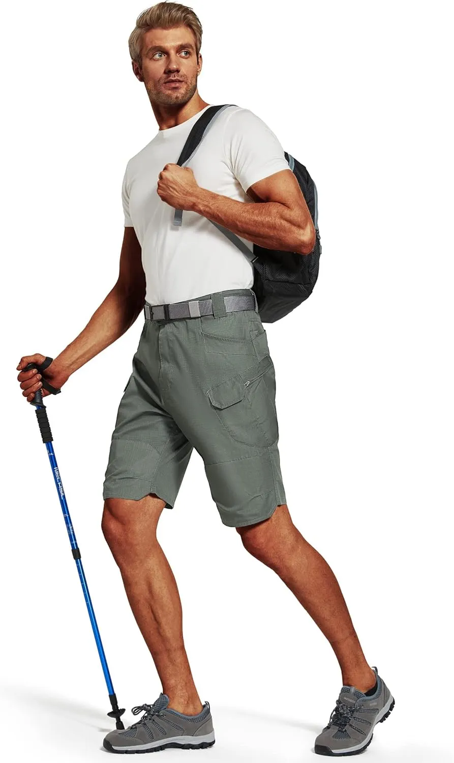 URBEST Tactical Shorts for Men Waterproof Breathable Quick Dry Hiking Fishing Cargo Shorts with Multi Pockets(NO Belt)