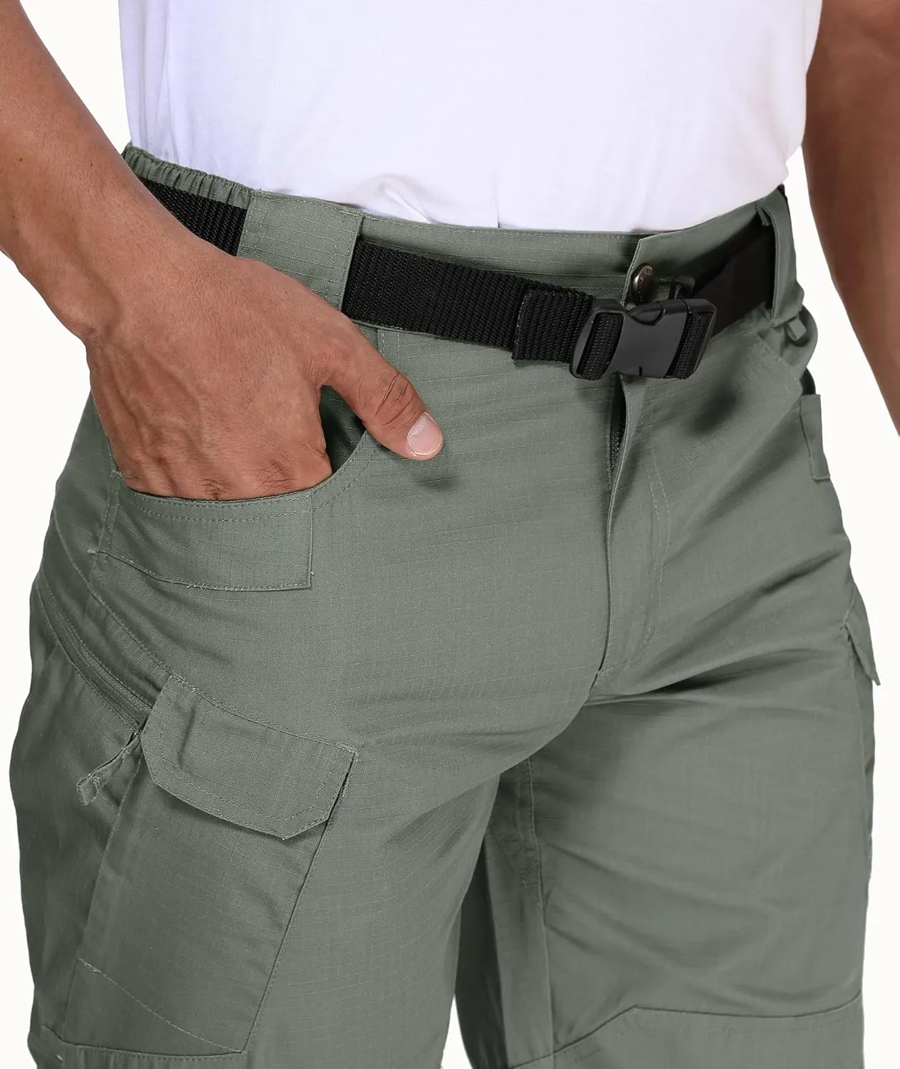 URBEST Tactical Shorts for Men Waterproof Breathable Quick Dry Hiking Fishing Cargo Shorts with Multi Pockets(NO Belt)