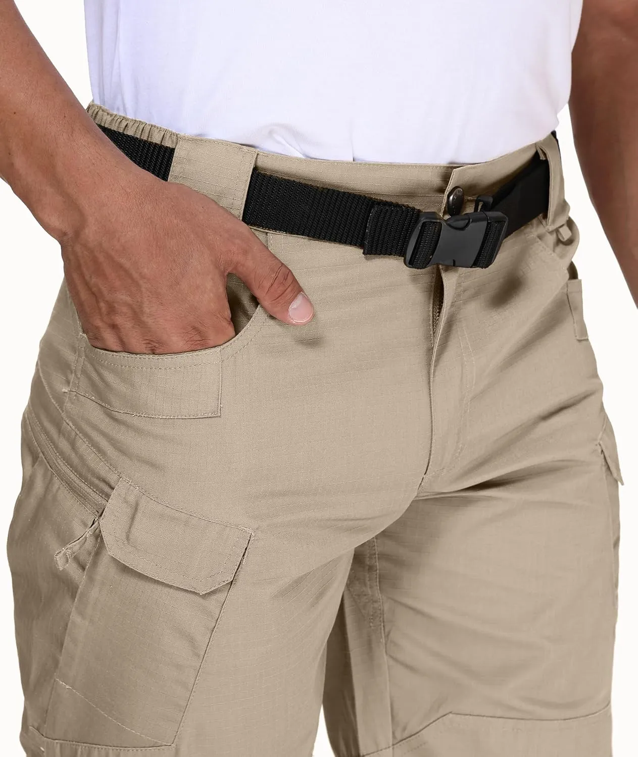 URBEST Tactical Shorts for Men Waterproof Breathable Quick Dry Hiking Fishing Cargo Shorts with Multi Pockets(NO Belt)
