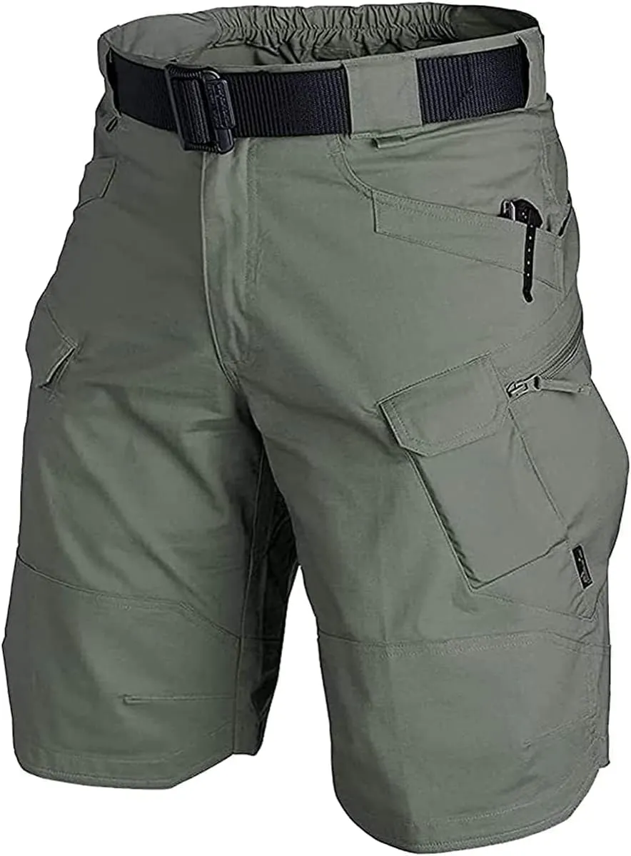 URBEST Tactical Shorts for Men Waterproof Breathable Quick Dry Hiking Fishing Cargo Shorts with Multi Pockets(NO Belt)