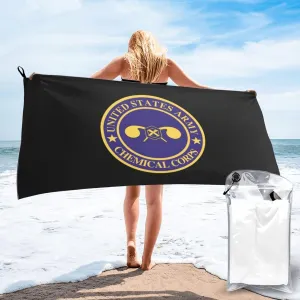 US Army Veteran Chemical Corps Beach Towel & Bath Towel - Quick Dry, Extra Large, Lightweight, Sand Free - Highly Absorbent Microfiber Towels for Pool, Swimming, Gym, Travel
