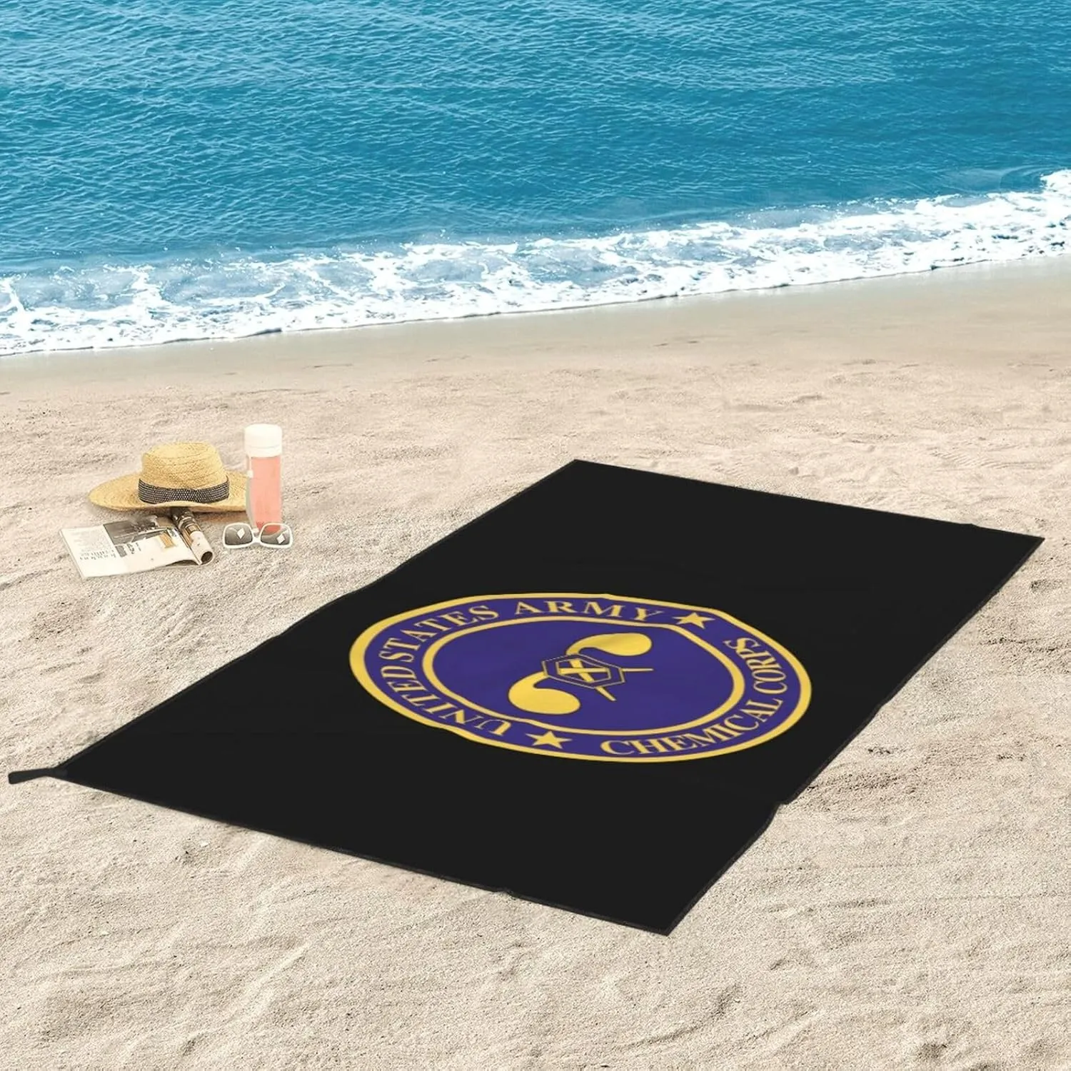 US Army Veteran Chemical Corps Beach Towel & Bath Towel - Quick Dry, Extra Large, Lightweight, Sand Free - Highly Absorbent Microfiber Towels for Pool, Swimming, Gym, Travel