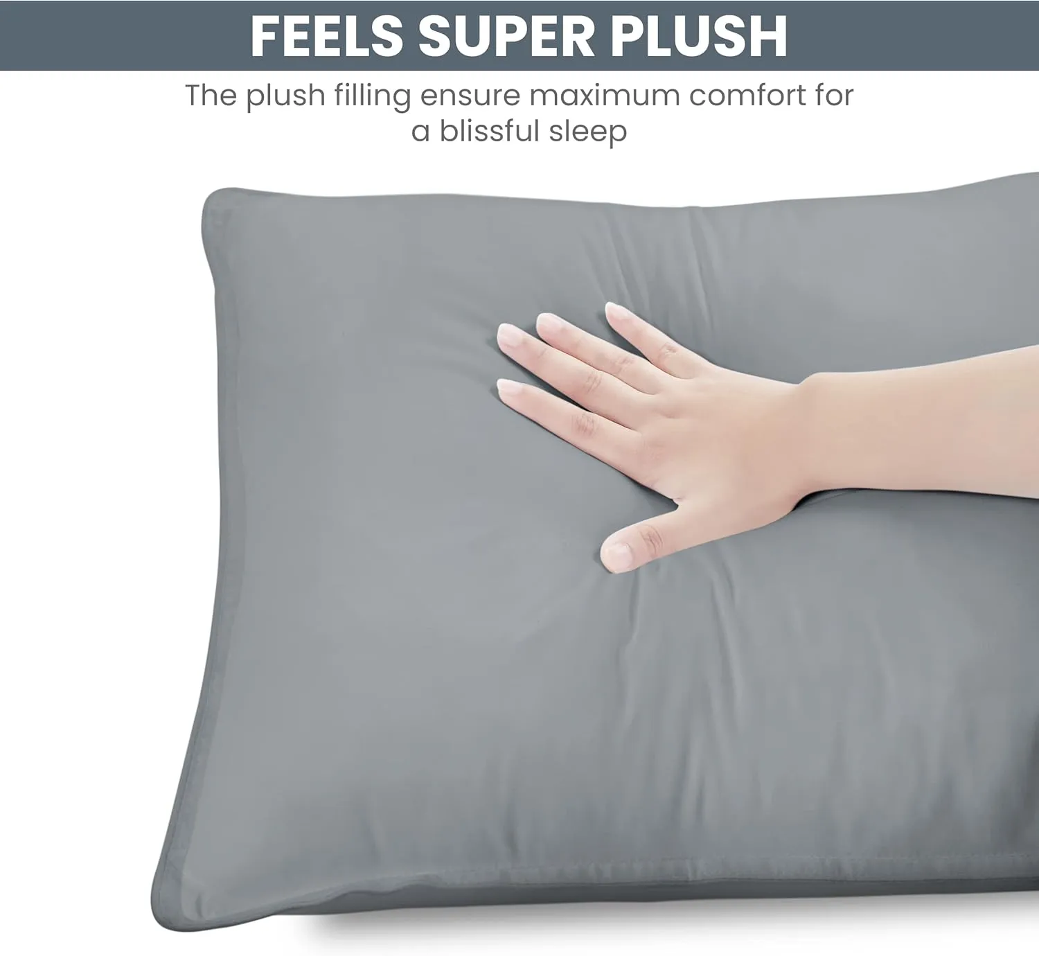 Utopia Bedding Bed Pillows for Sleeping (Grey), King Size, Set of 2, Hotel Pillow, Cooling Pillows for Side, Back or Stomach Sleepers