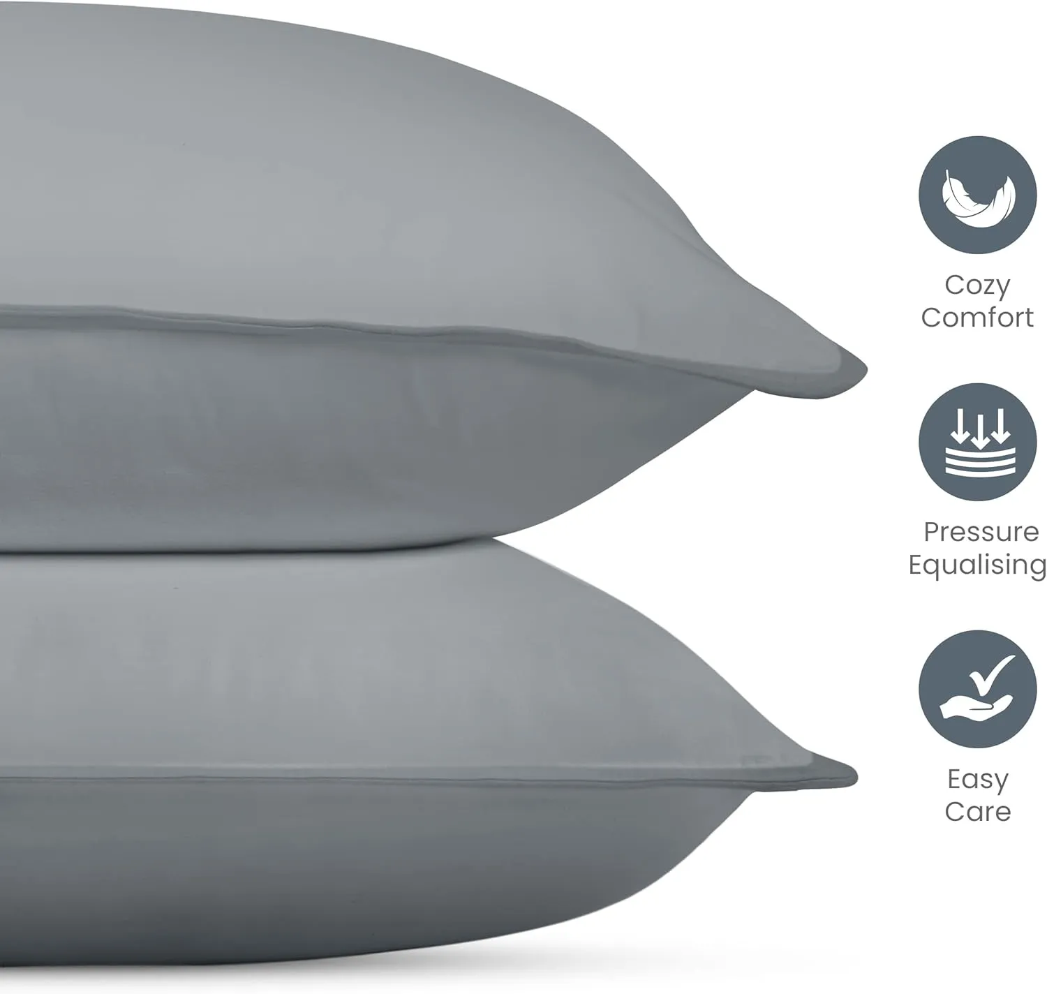 Utopia Bedding Bed Pillows for Sleeping (Grey), King Size, Set of 2, Hotel Pillow, Cooling Pillows for Side, Back or Stomach Sleepers