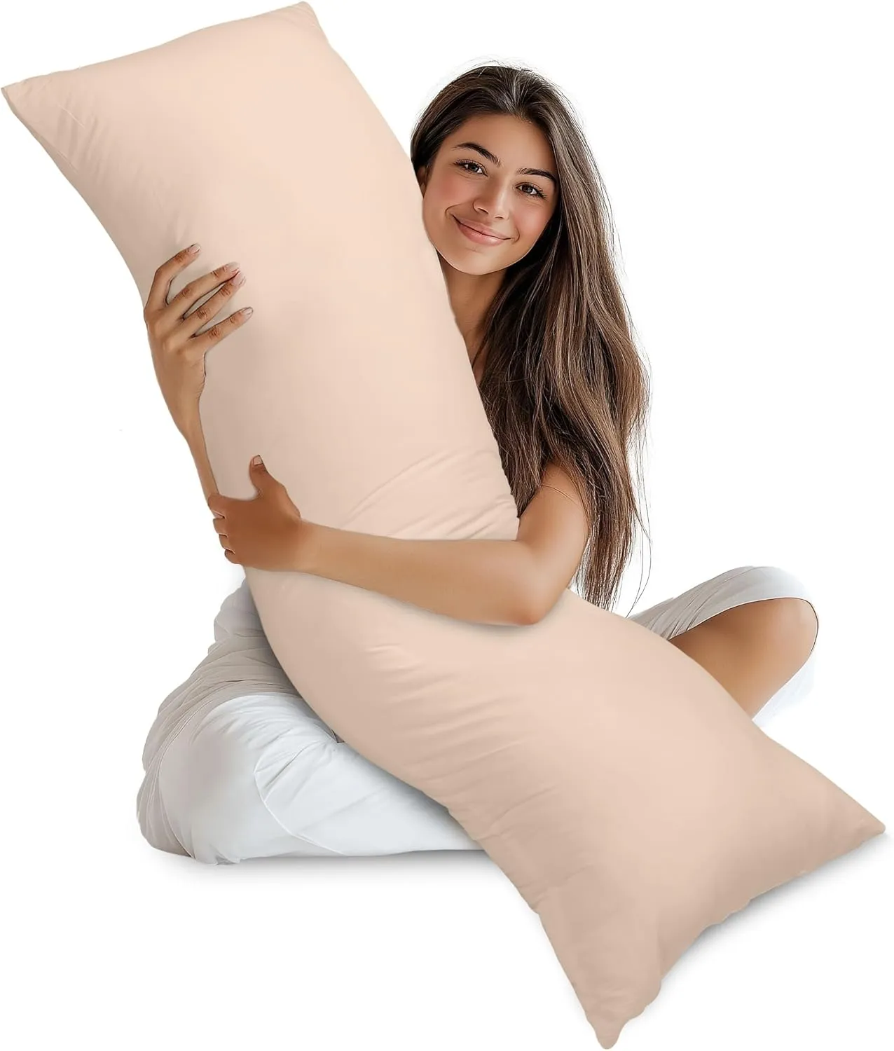 Utopia Bedding Full Body Pillow for Adults (Beige, 20 x 54 Inch), Long Pillow Insert for Sleeping, Ideal for Side Sleepers