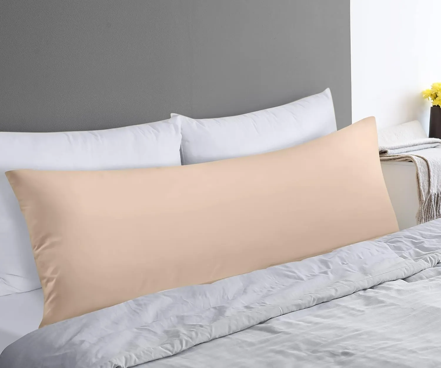 Utopia Bedding Full Body Pillow for Adults (Beige, 20 x 54 Inch), Long Pillow Insert for Sleeping, Ideal for Side Sleepers