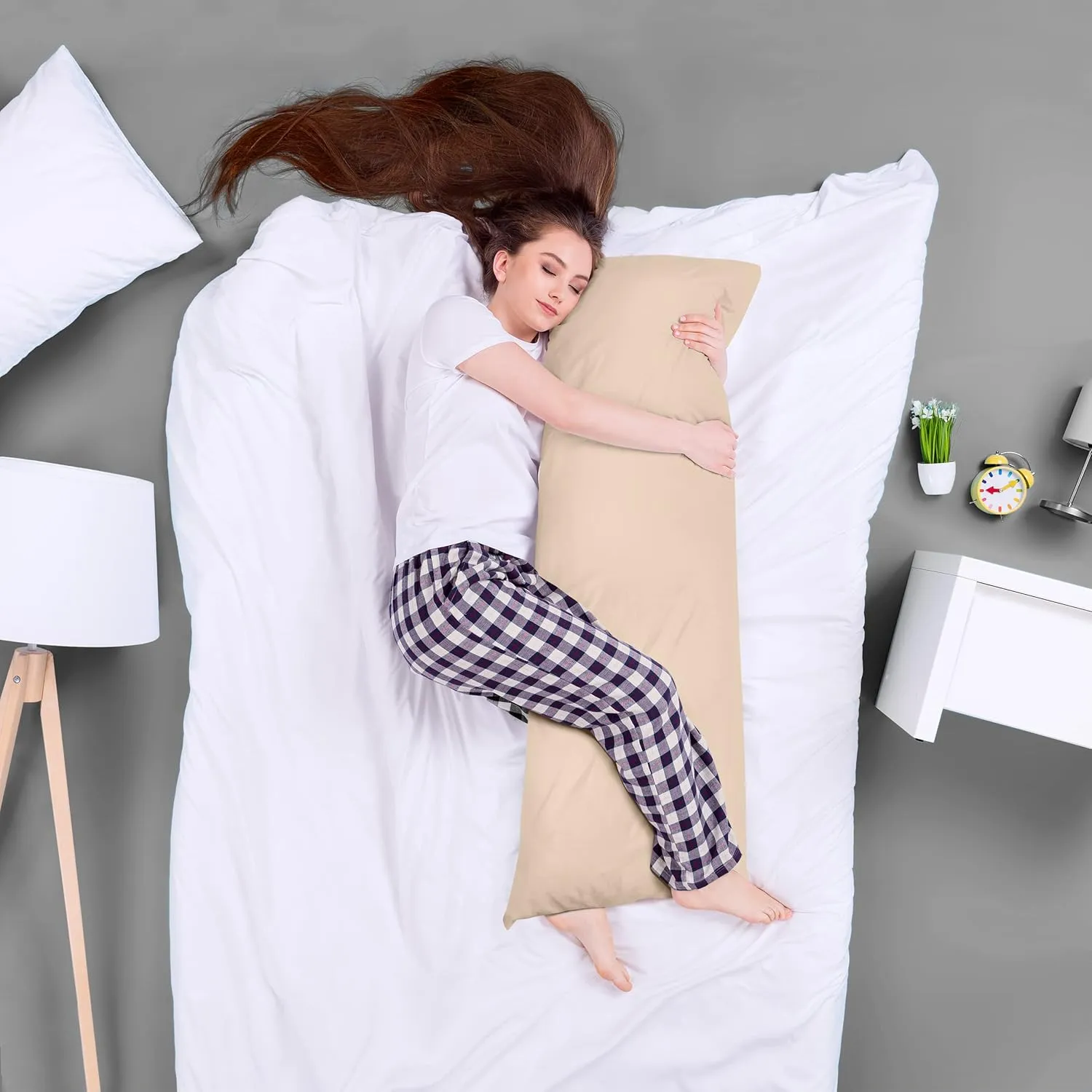 Utopia Bedding Full Body Pillow for Adults (Beige, 20 x 54 Inch), Long Pillow Insert for Sleeping, Ideal for Side Sleepers