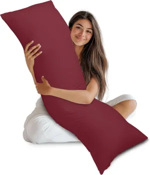 Utopia Bedding Full Body Pillow for Adults (Burgundy, 20 x 54 Inch), Long Pillow Insert for Sleeping, Ideal for Side Sleepers