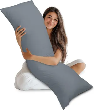 Utopia Bedding Full Body Pillow for Adults (Grey, 20 x 54 Inch), Long Pillow Insert for Sleeping, Ideal for Side Sleepers