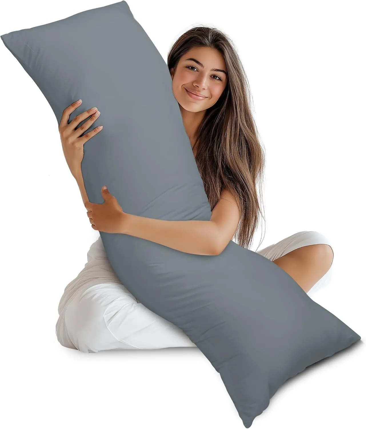 Utopia Bedding Full Body Pillow for Adults (Grey, 20 x 54 Inch), Long Pillow Insert for Sleeping, Ideal for Side Sleepers