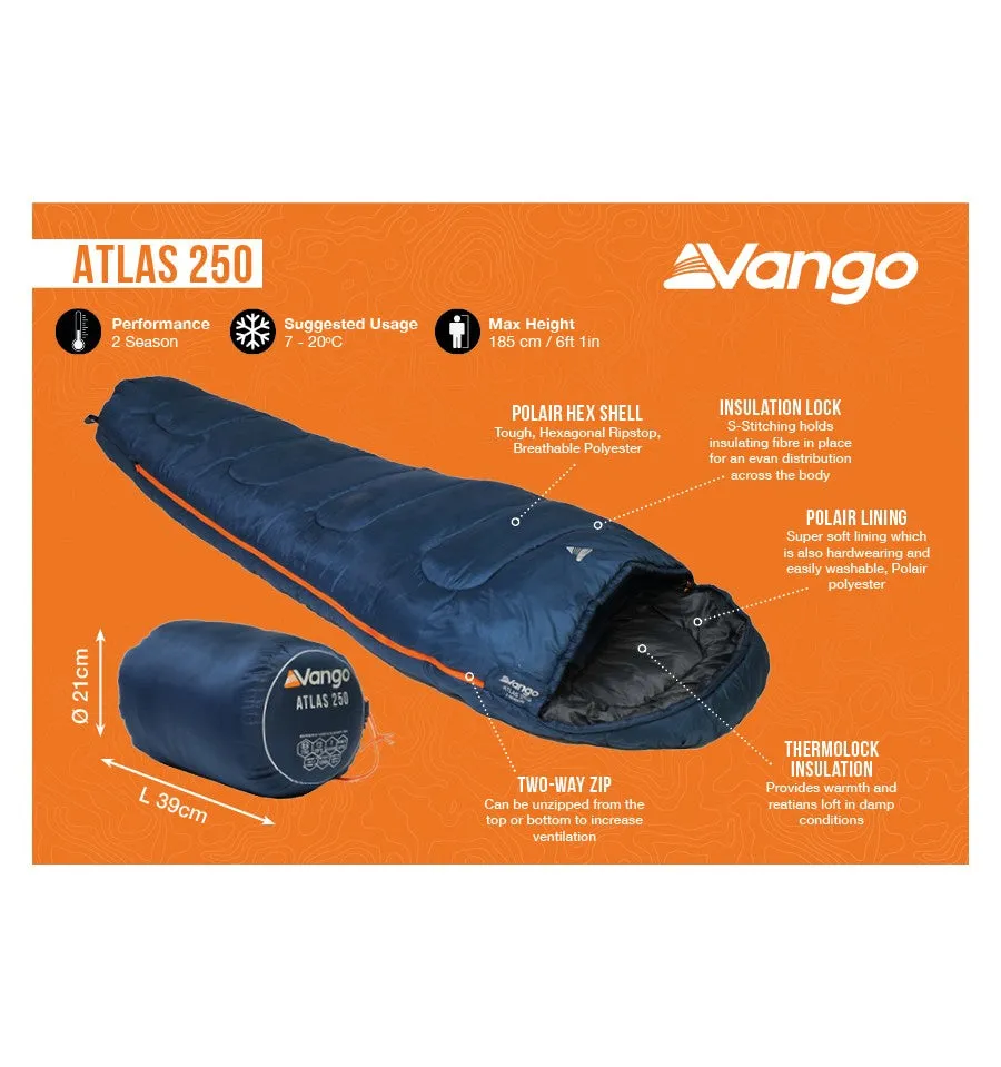 Vango Atlas 250 Sleeping Bag Ink Blue 2024