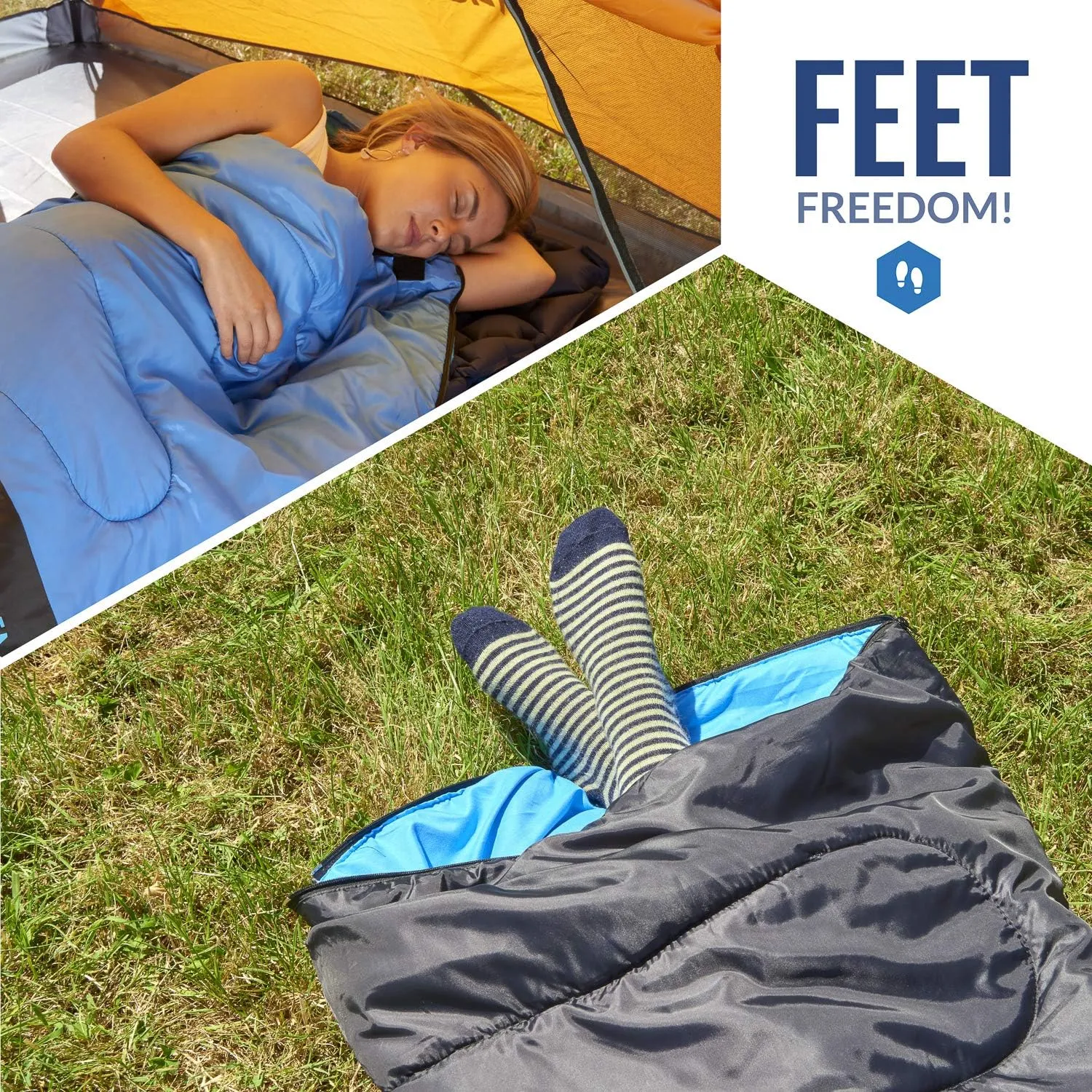 VENTURE 4TH Backpacking Sleeping Bag – XXL, Double and Single Sizes - Lightweight Warm & Cold Weather Sleeping Bags for Adults, Kids & Couples – Ideal for Hiking, Camping & Outdoor Adventures