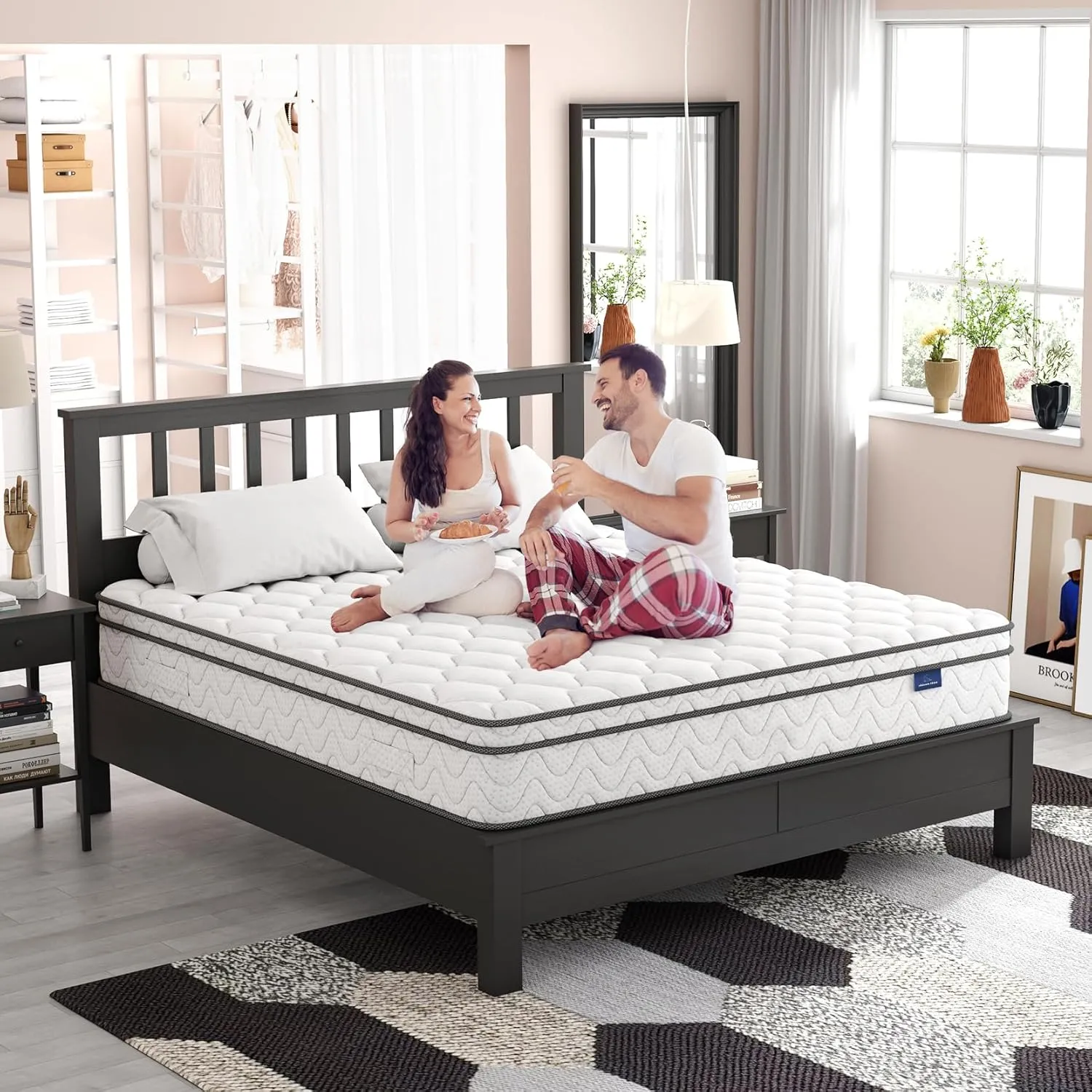 Vesgantti Full Size Mattress, 12 Inch Hybrid Double Bed Mattress in a Box with Memory Foam and Pocket Spring, Ergonomic Design & Pressure Relief, Medium Firm Feel, 54"*75"*12"