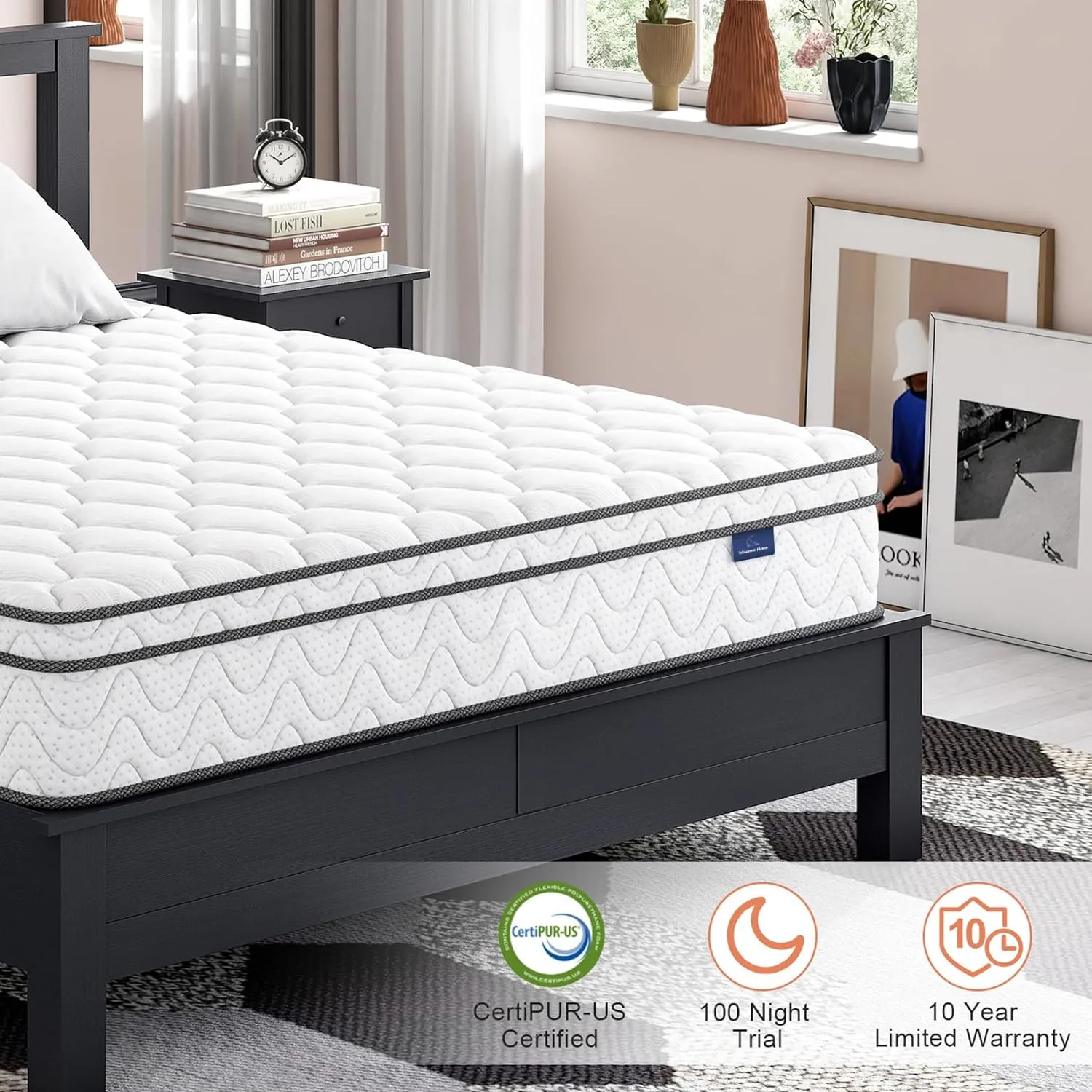 Vesgantti Full Size Mattress, 12 Inch Hybrid Double Bed Mattress in a Box with Memory Foam and Pocket Spring, Ergonomic Design & Pressure Relief, Medium Firm Feel, 54"*75"*12"