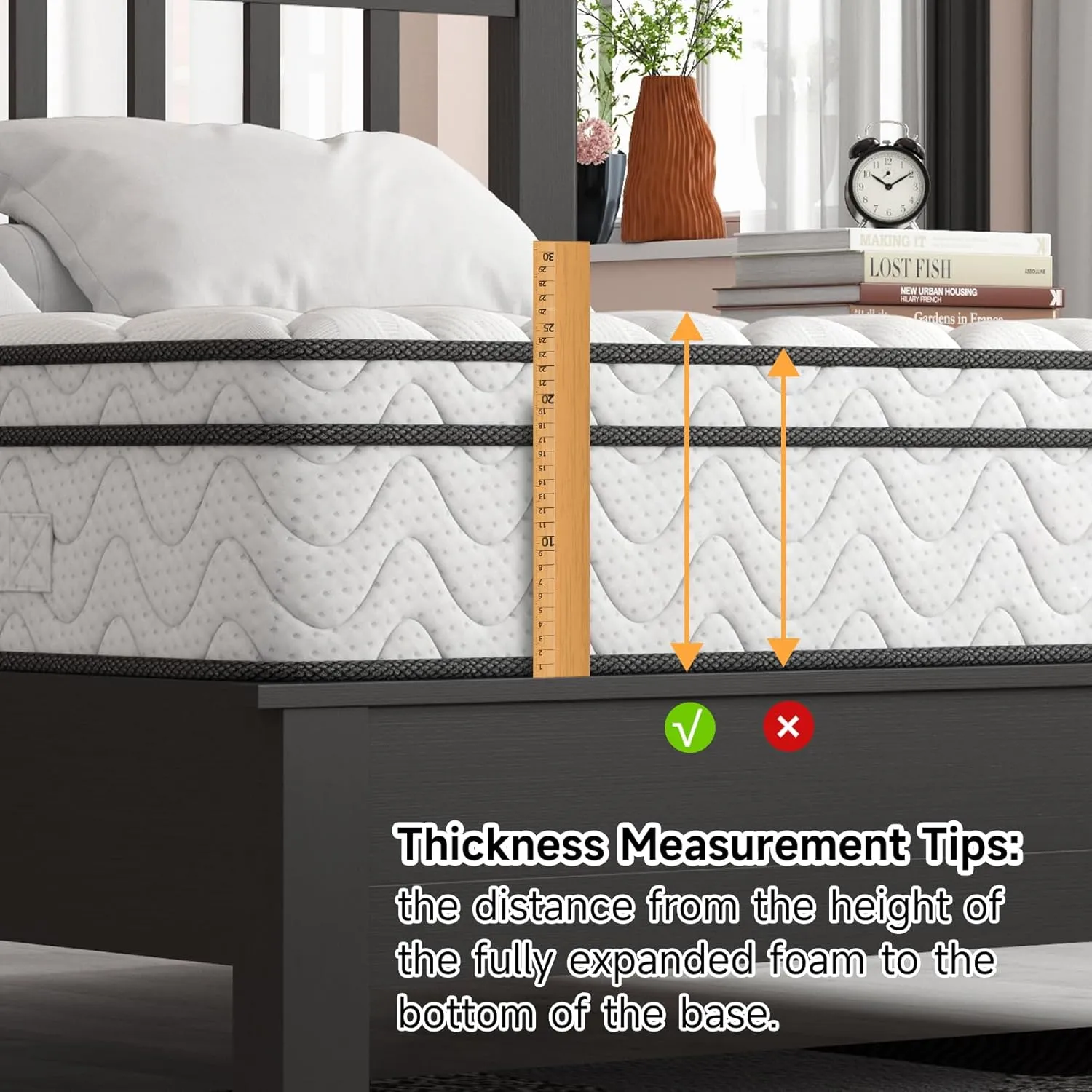 Vesgantti Full Size Mattress, 12 Inch Hybrid Double Bed Mattress in a Box with Memory Foam and Pocket Spring, Ergonomic Design & Pressure Relief, Medium Firm Feel, 54"*75"*12"