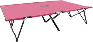 vidaXL Folding Double Sun Lounger - Two Person, Durable Steel & Water-Resistant Polyester, Pink, Easy Transport, Ideal for Camping & Outdoor