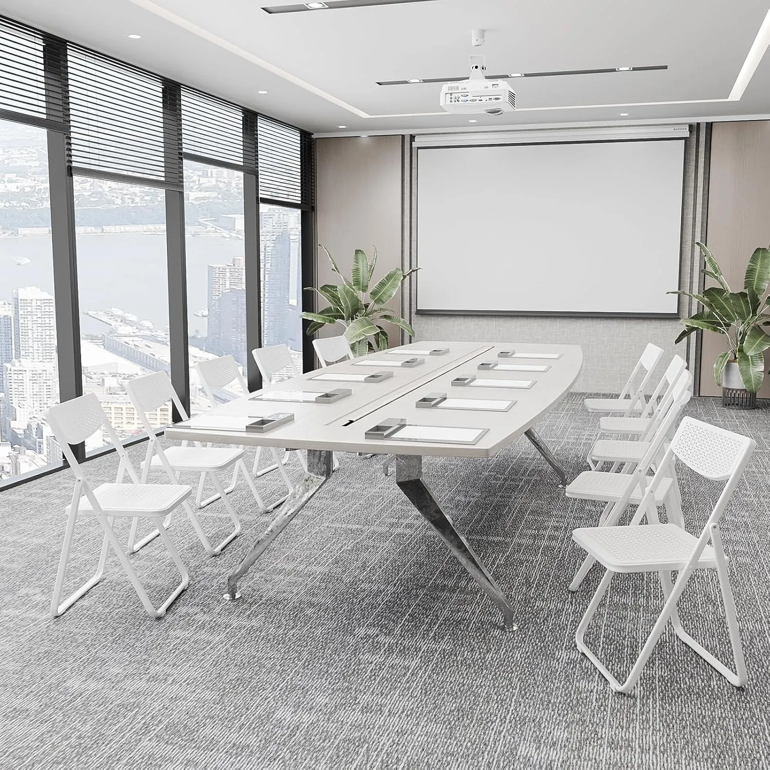 VINGLI Plastic Folding Chairs, Comfortable Foldable Chair with Breathable Mesh Seat and Sturdy Metal Frame 350lbs Capacity for Indoor and Outdoor Use, Party, Event, Office, Dining, White, 6 Pack