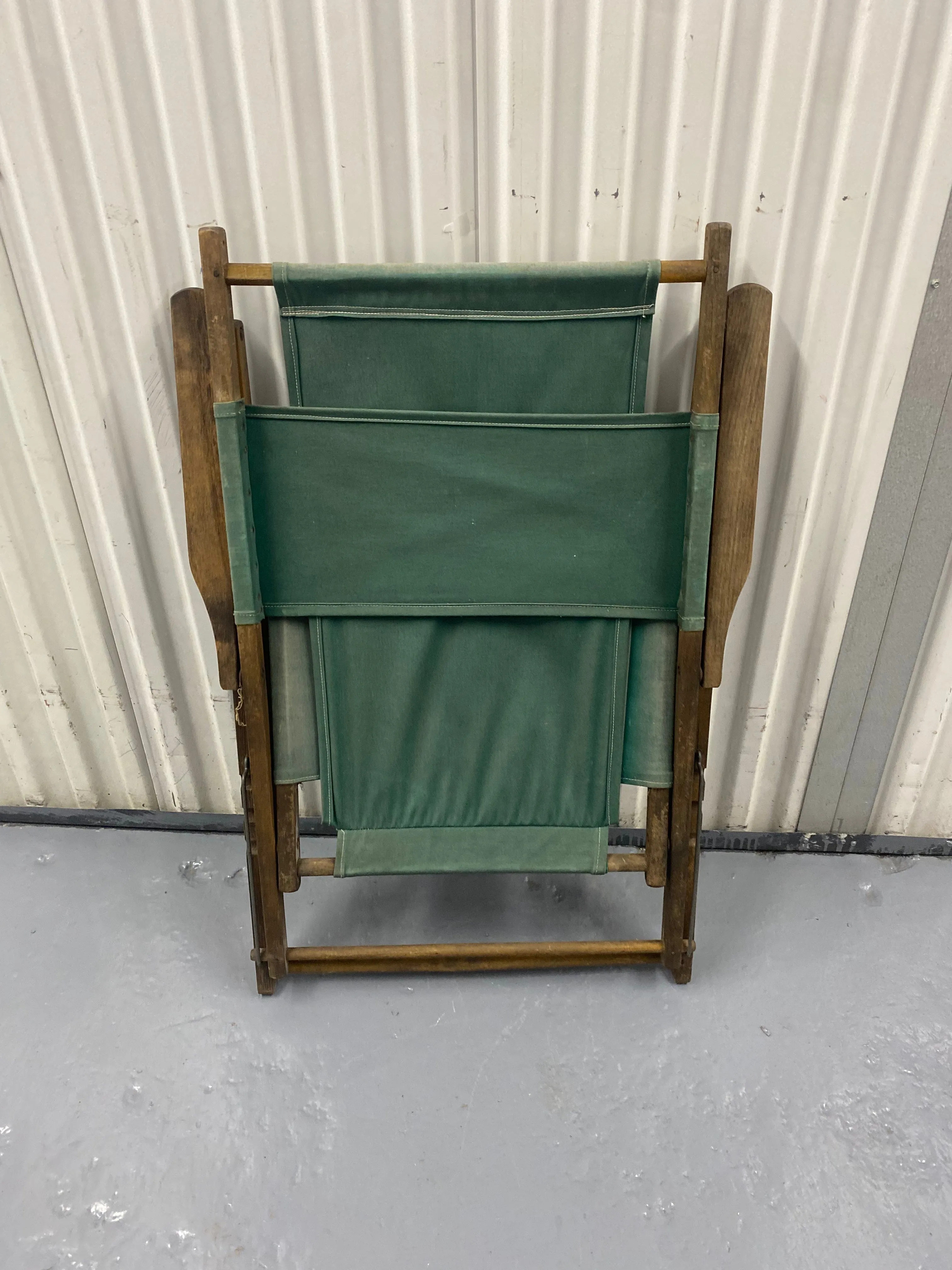 Vintage Green Folding Deck Chair