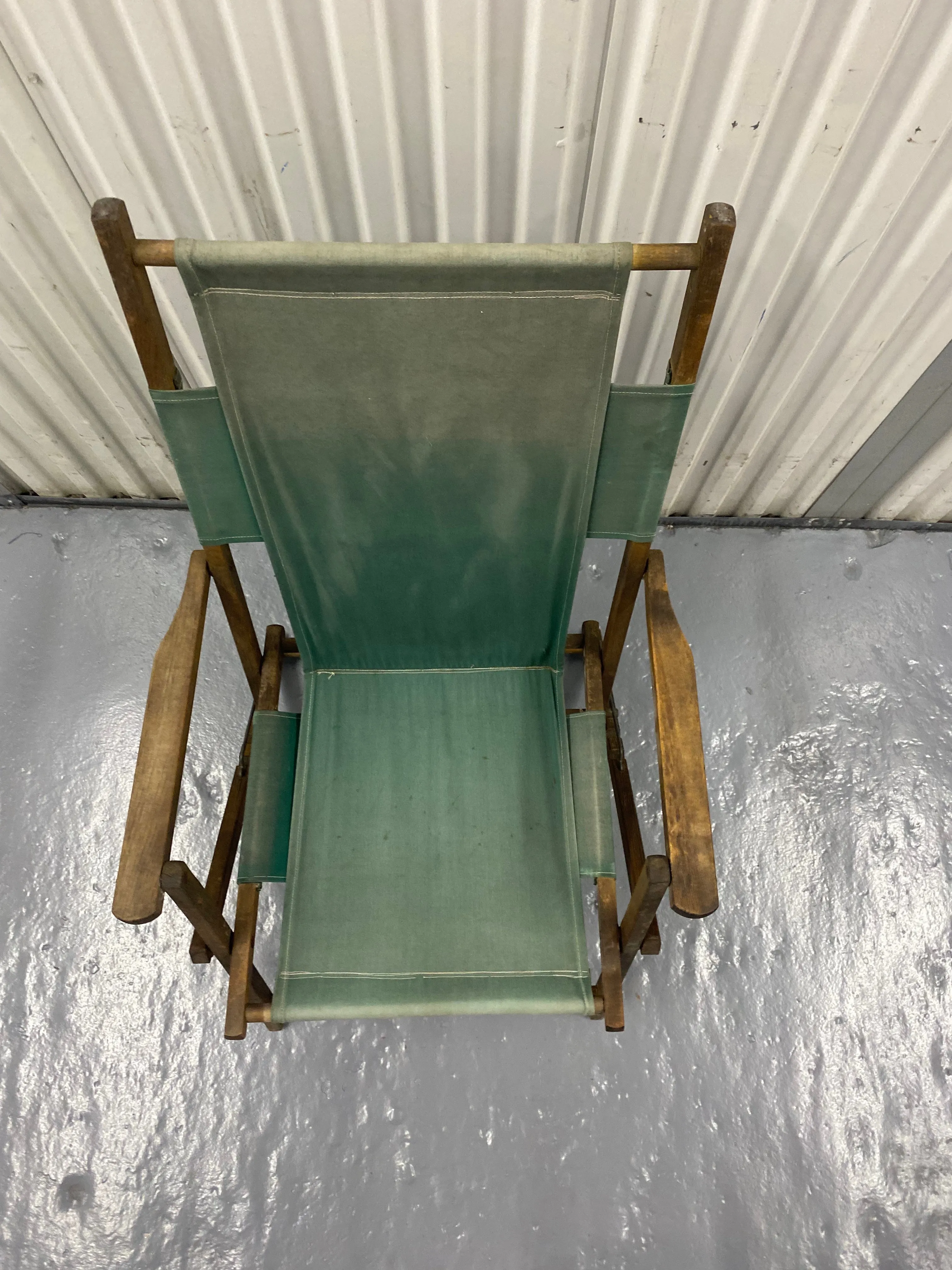 Vintage Green Folding Deck Chair