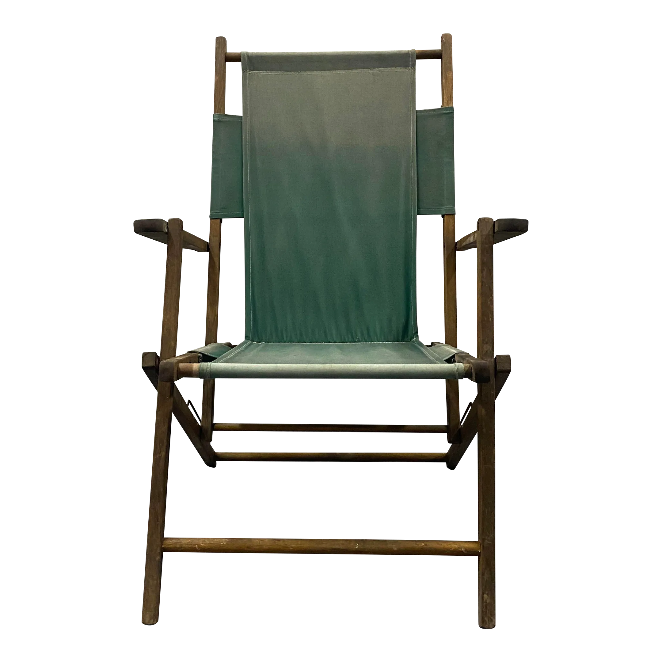 Vintage Green Folding Deck Chair