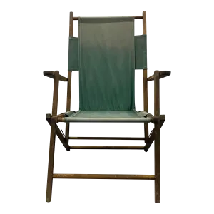 Vintage Green Folding Deck Chair