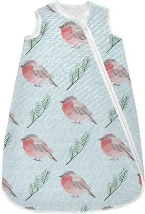 vvfelixl Cute Robin Bird Baby Sleeping Bag Sleep Sack,Baby Wearable Blanket Sleep Suit for 0-6 Months