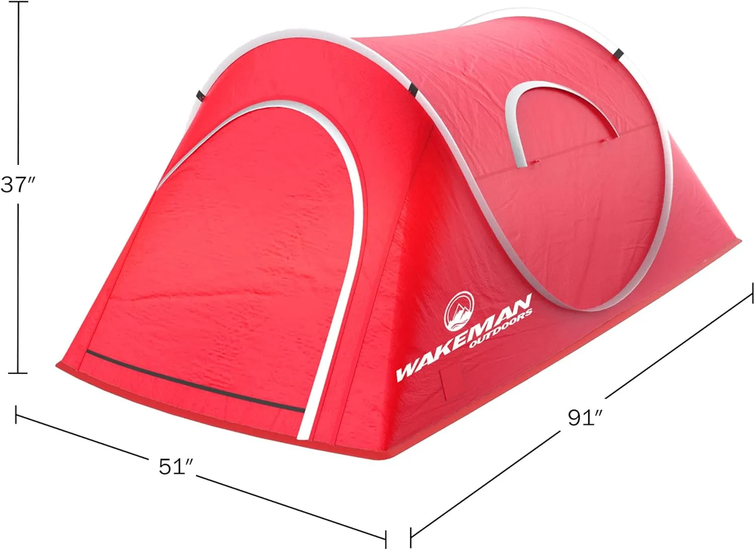 Wakeman Tents 2-Person Tent with Pop-Up Design and Carry Bag - Comes with Camping Lantern with Fan - Weather-Resistant Camping Accessories by Wakeman