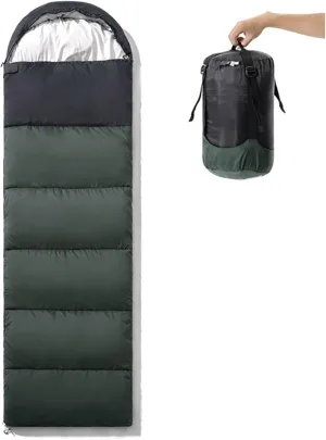 Warm Weather Sleeping Bag, Portable Lightweight Removable for Spring Summer 3 Season Camping Hiking Adults Teens
