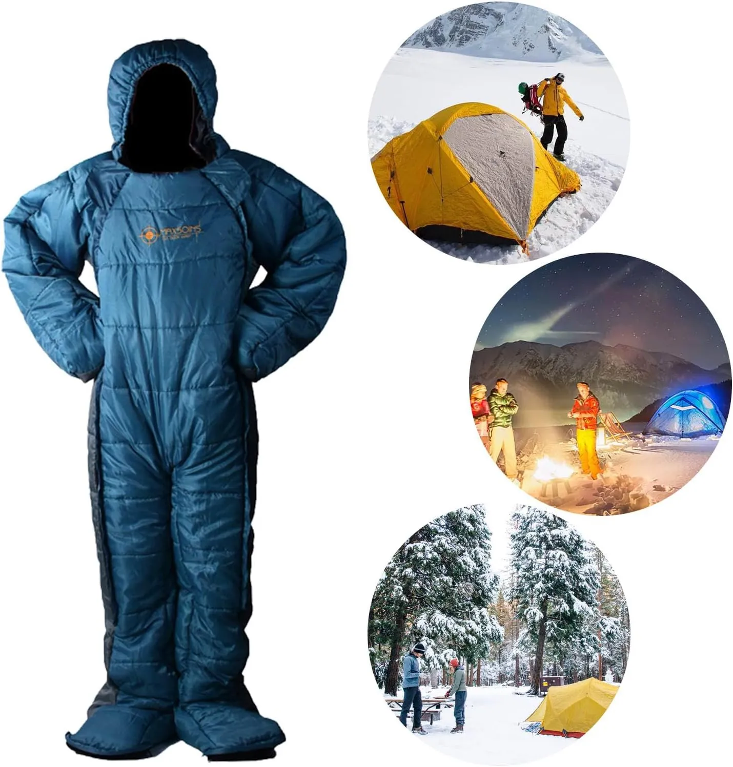 Waterproof Wearable Human-Shaped Sleeping Bag, -5 to 5 Cotton Camping Bag, Windproof Temporary Rest With Insulation for Adults, Cold Protection Outdoor