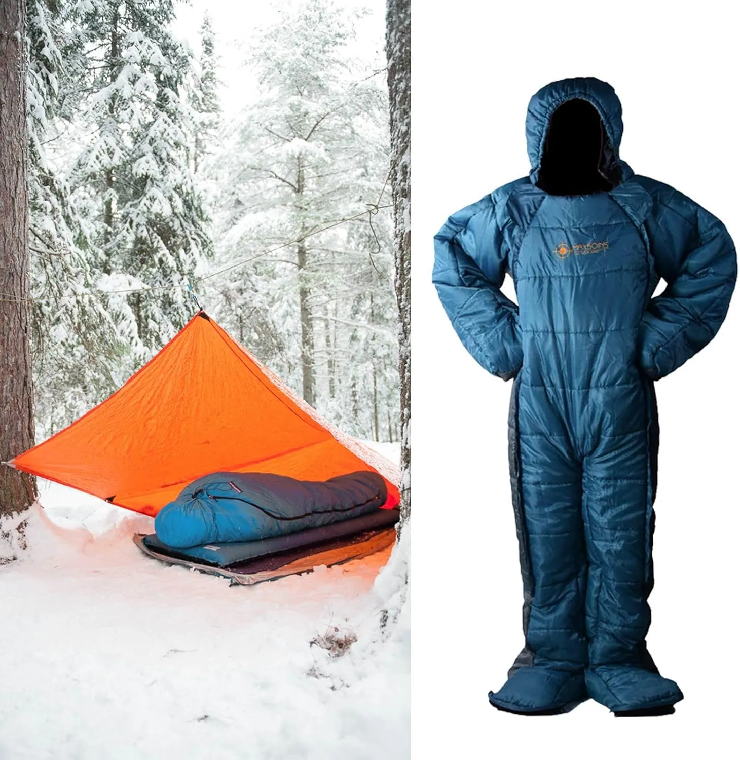 Waterproof Wearable Human-Shaped Sleeping Bag, -5 to 5 Cotton Camping Bag, Windproof Temporary Rest With Insulation for Adults, Cold Protection Outdoor