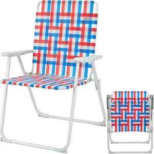 WEJOY Extra Wide Oversized Folding Beach Chair Aluminium Webbed Lawn Chair Portable Camping Chair Lightweight Beach Chairs for Adults Off Ground Foldable Camp Chair Fold Up Chair for Outdoor&Indoor