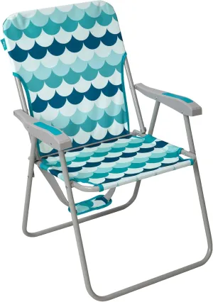 #WEJOY High Back Beach Chair Folding Chair with Hard Arms Shoulder Strap Outdoor Lawn Chairs Folding Beach Chairs for Adults Camping Supports 300 lbs Azure