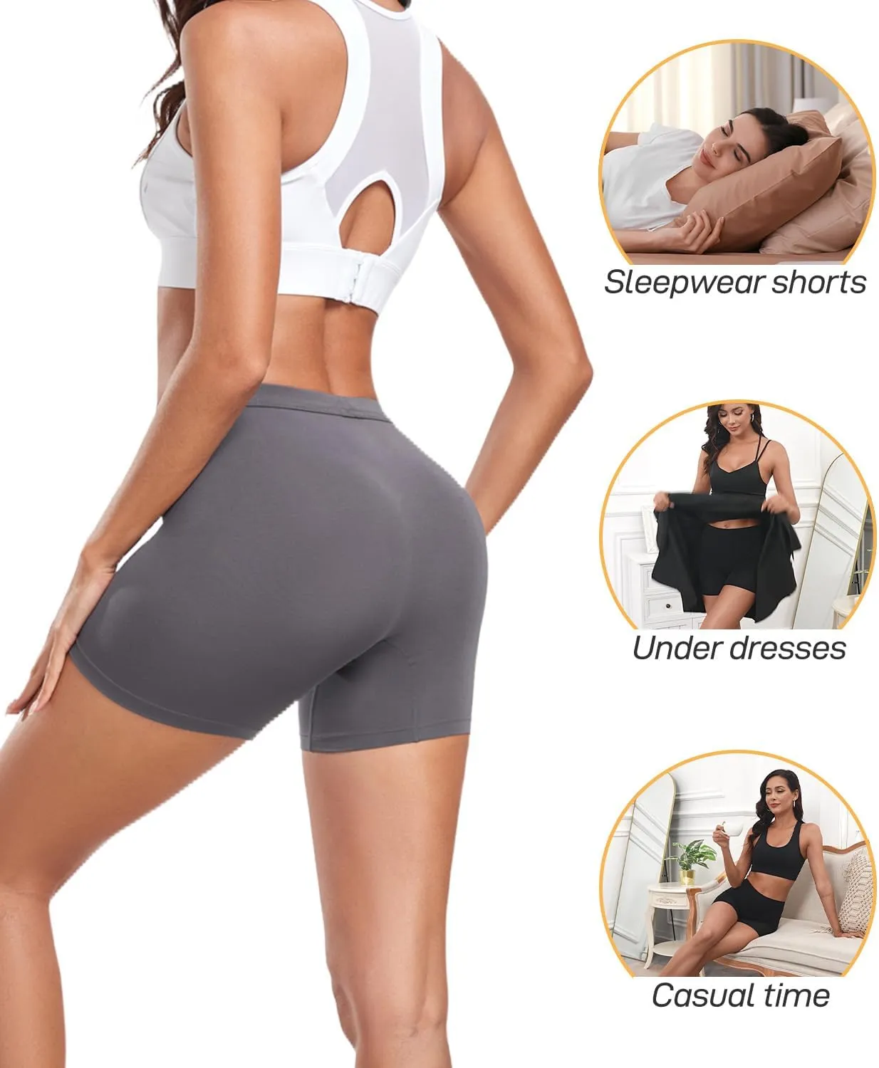 wirarpa Women's Modal Boy Shorts Panties Soft Microfiber Boxer Briefs Underwear 4 Pack