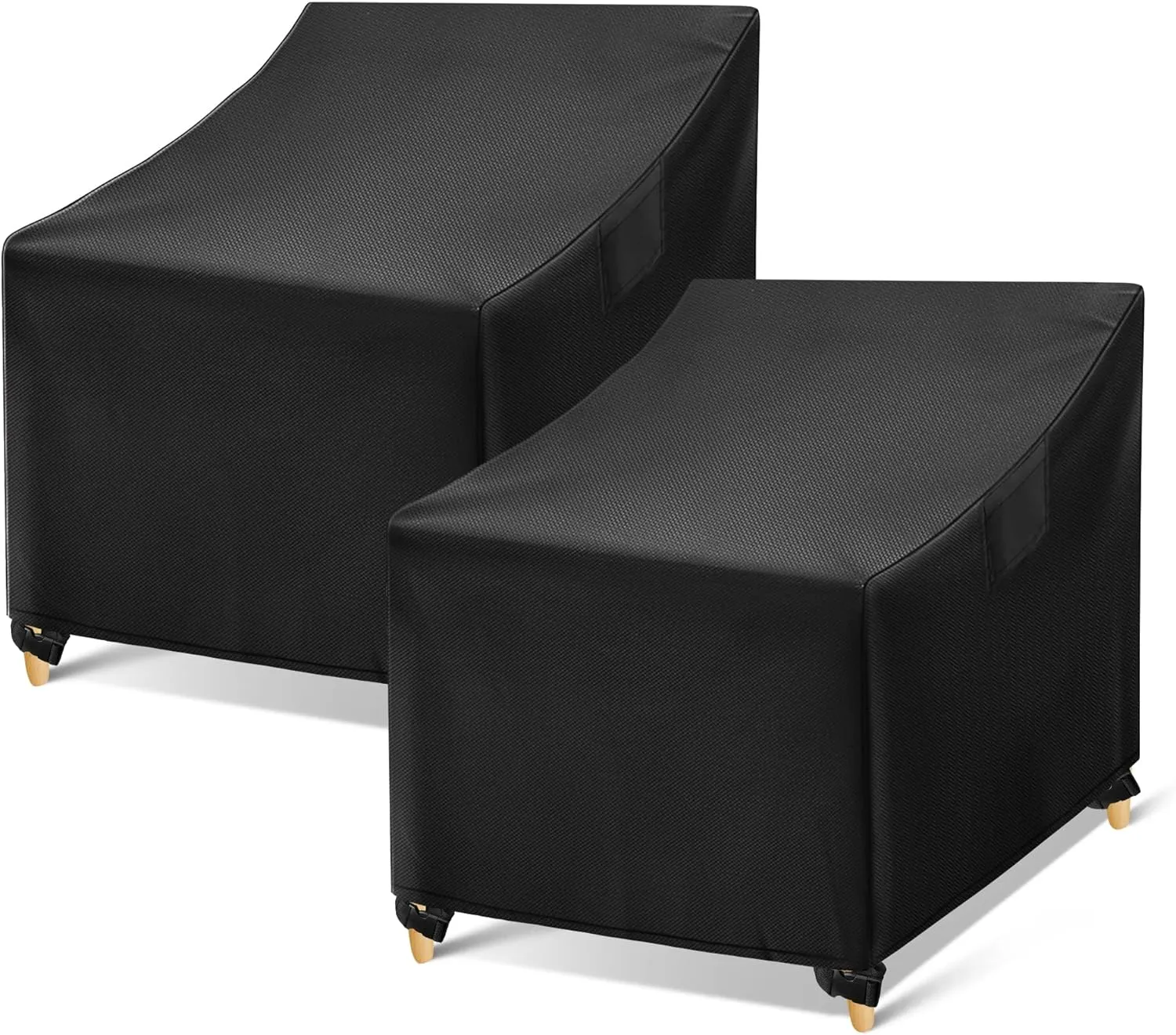 WLEAFJ Outdoor Chair Covers Waterproof, Black Lawn Patio Furniture Covers, Heavy Duty Patio Lounge Deep Seat Cover, 2 Pack - 29" W x 30" D x 36" H
