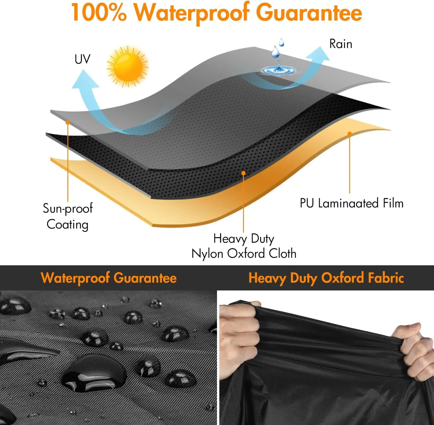 WLEAFJ Outdoor Chair Covers Waterproof, Black Lawn Patio Furniture Covers, Heavy Duty Patio Lounge Deep Seat Cover, 2 Pack - 29" W x 30" D x 36" H