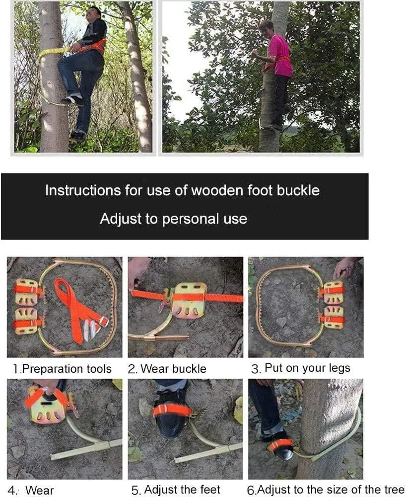 Wooden Pole Foot Buckle, crampons Climbing Trees,Tree Climbing Tool Pole Climbing Spike Stainless Steel Climbing Tree Shoes for H