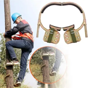 Wooden Pole Foot Buckle, crampons Climbing Trees,Tree Climbing Tool Pole Climbing Spike Stainless Steel Climbing Tree Shoes for H