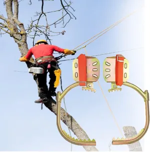 WZFANJIJ Tree Climbing Gear, Pole Climbing Spikes Adjustable Climbing Tree Shoes Non-Slip Pedal, 304 Stainless Steel Tree Climbing Tool for Hunting Observation, Picking Fruit,600Model