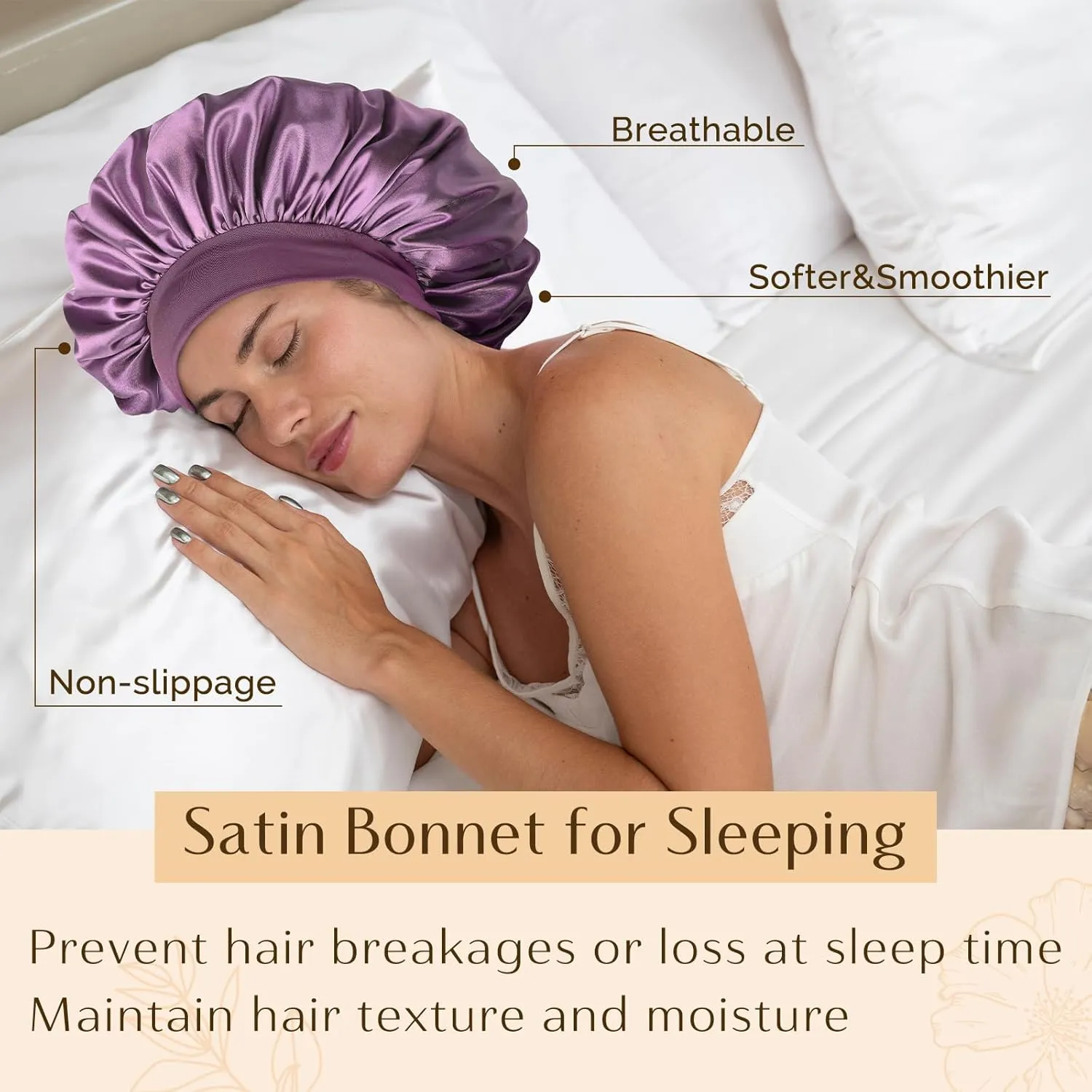YANIBEST Bonnet for Men Hair Bonnet for Sleeping Double Layer Satin Bonnets for Black Women Curly Hair Sleep Cap